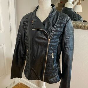 Women's Black Quilted Leather Jacket
